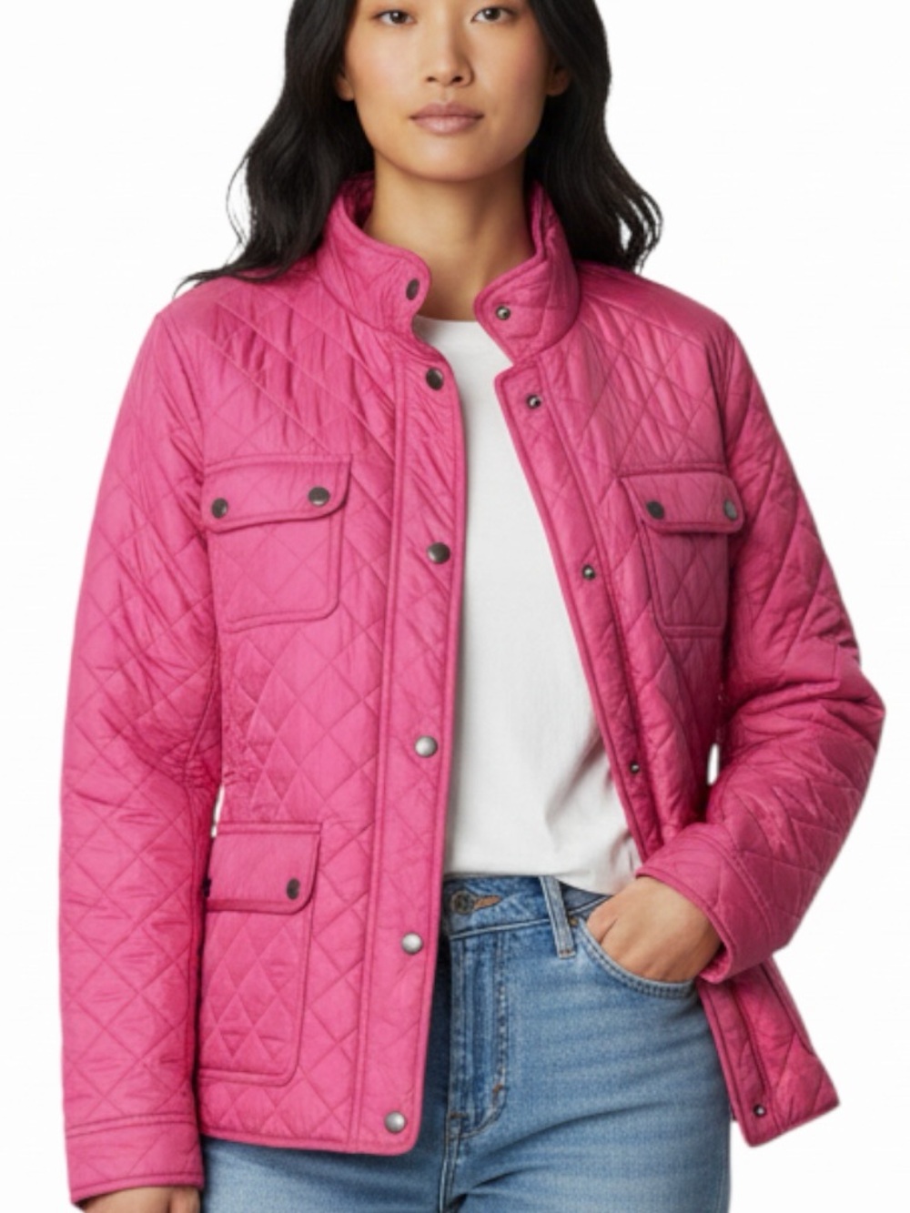 Talbots Quilted Jacket Quilted Utility Jacket in Pink Size Large NWT